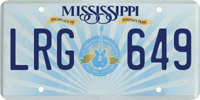 MS license plate LRG649