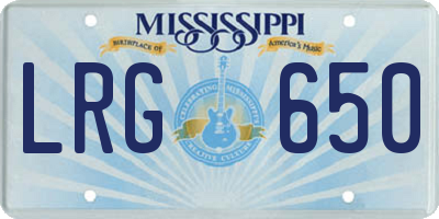 MS license plate LRG650