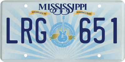 MS license plate LRG651