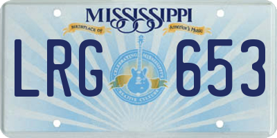 MS license plate LRG653