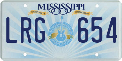 MS license plate LRG654