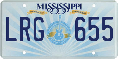 MS license plate LRG655