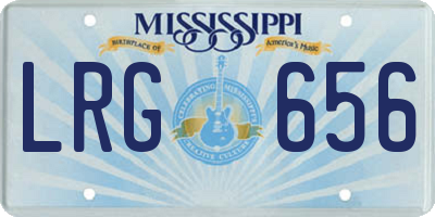 MS license plate LRG656