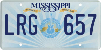 MS license plate LRG657