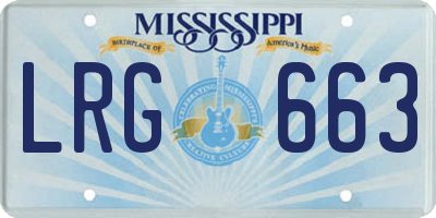 MS license plate LRG663