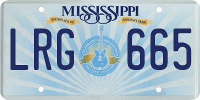 MS license plate LRG665