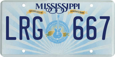 MS license plate LRG667