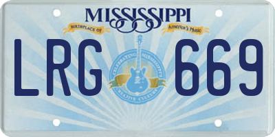 MS license plate LRG669