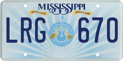MS license plate LRG670