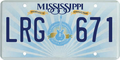 MS license plate LRG671