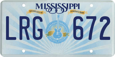 MS license plate LRG672
