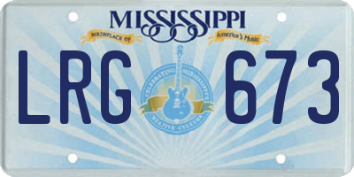 MS license plate LRG673
