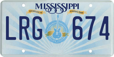 MS license plate LRG674