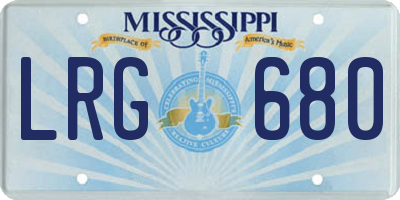 MS license plate LRG680