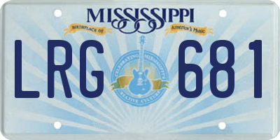 MS license plate LRG681