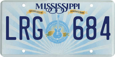 MS license plate LRG684