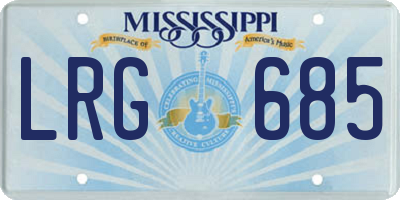 MS license plate LRG685