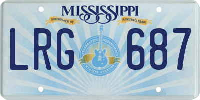 MS license plate LRG687