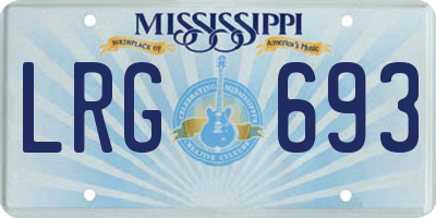 MS license plate LRG693