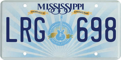 MS license plate LRG698