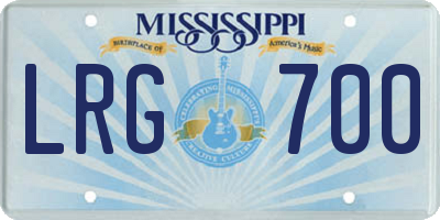 MS license plate LRG700