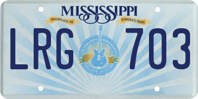 MS license plate LRG703