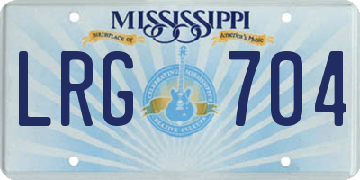 MS license plate LRG704
