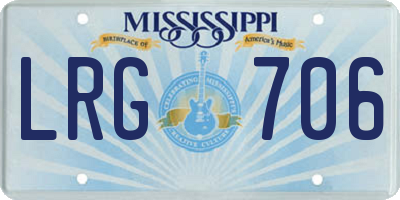 MS license plate LRG706