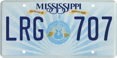 MS license plate LRG707