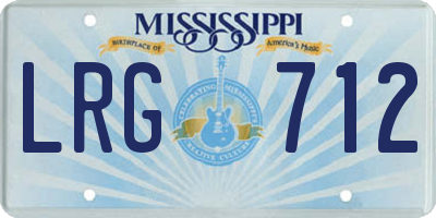 MS license plate LRG712