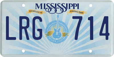MS license plate LRG714