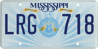 MS license plate LRG718