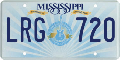 MS license plate LRG720