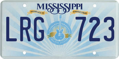 MS license plate LRG723