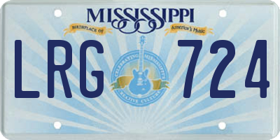 MS license plate LRG724
