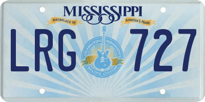 MS license plate LRG727
