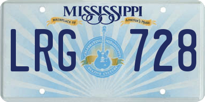 MS license plate LRG728