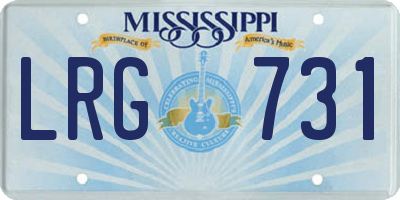 MS license plate LRG731