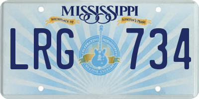 MS license plate LRG734