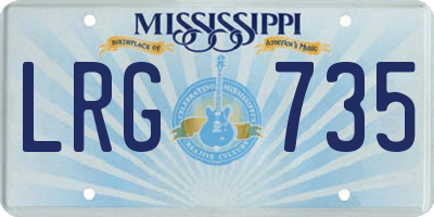 MS license plate LRG735