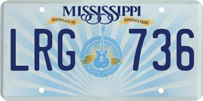 MS license plate LRG736