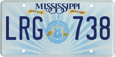 MS license plate LRG738