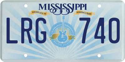 MS license plate LRG740