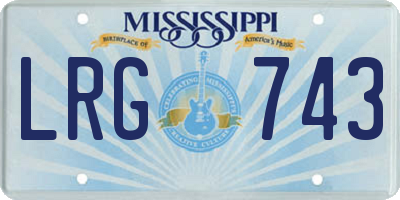 MS license plate LRG743