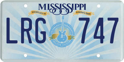 MS license plate LRG747