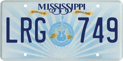 MS license plate LRG749