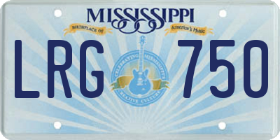 MS license plate LRG750