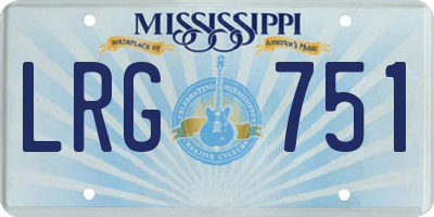 MS license plate LRG751