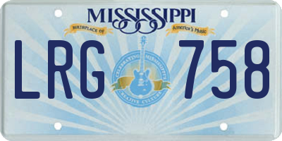 MS license plate LRG758
