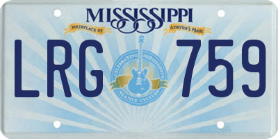 MS license plate LRG759